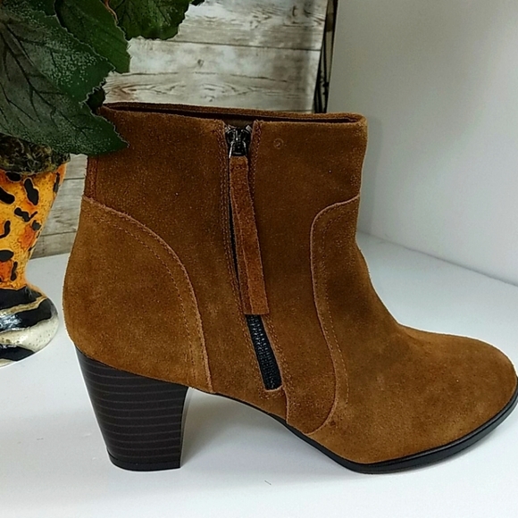Sam & Libby Shoes - Sam and Libby, Tan suede booties, size 10.